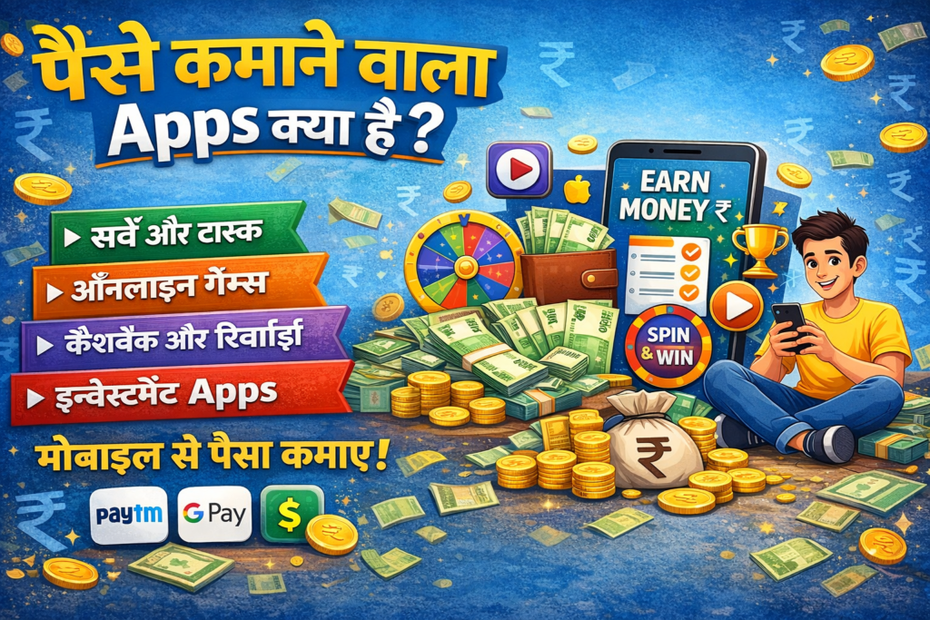 मोबाइल से पैसे कमाने वाले बेस्ट ऐप्स इन इंडिया 2026 - घर बैठे कमाई शुरू करें