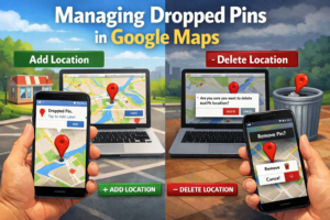 Managing pins in Google Maps interface