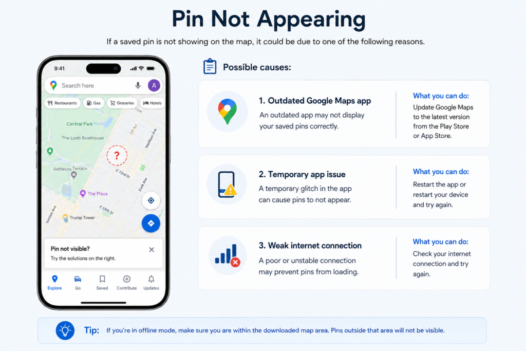 Dropped Pin in Google Maps - How to Save and Delete Pins Pin Not Appearing in Google Maps