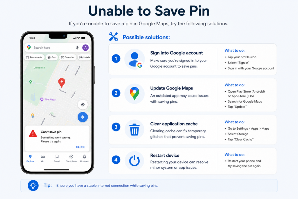 Dropped Pin in Google Maps - How to Save and Delete Pins Unable to Save Pin in Google Maps